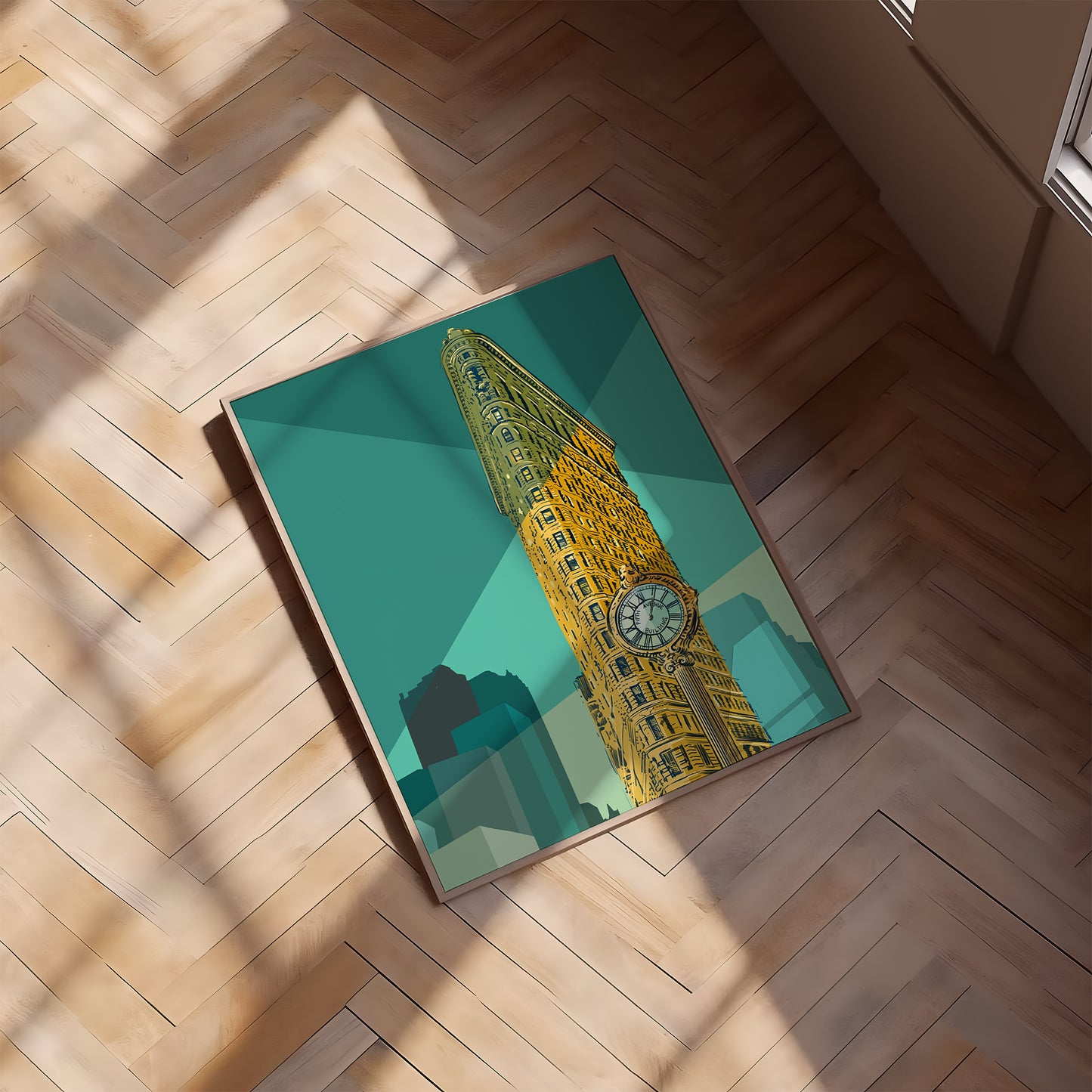 Flat Iron in Blue and Yellow